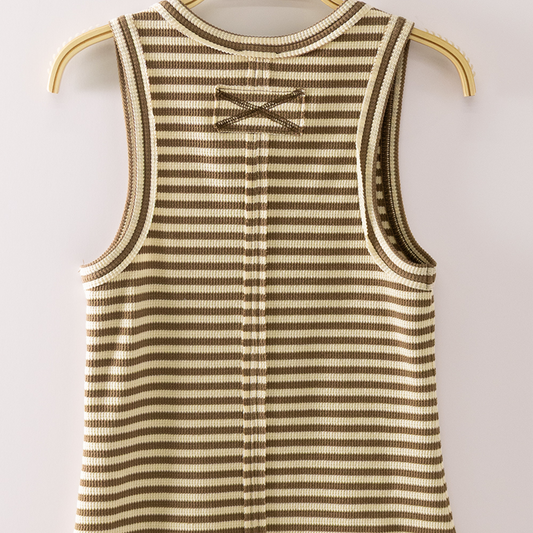 Tan Stripped Tank Top