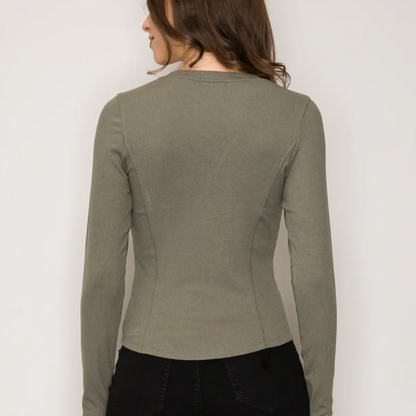 Green long sleeve top