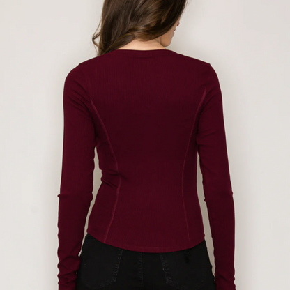 Red long sleeve top