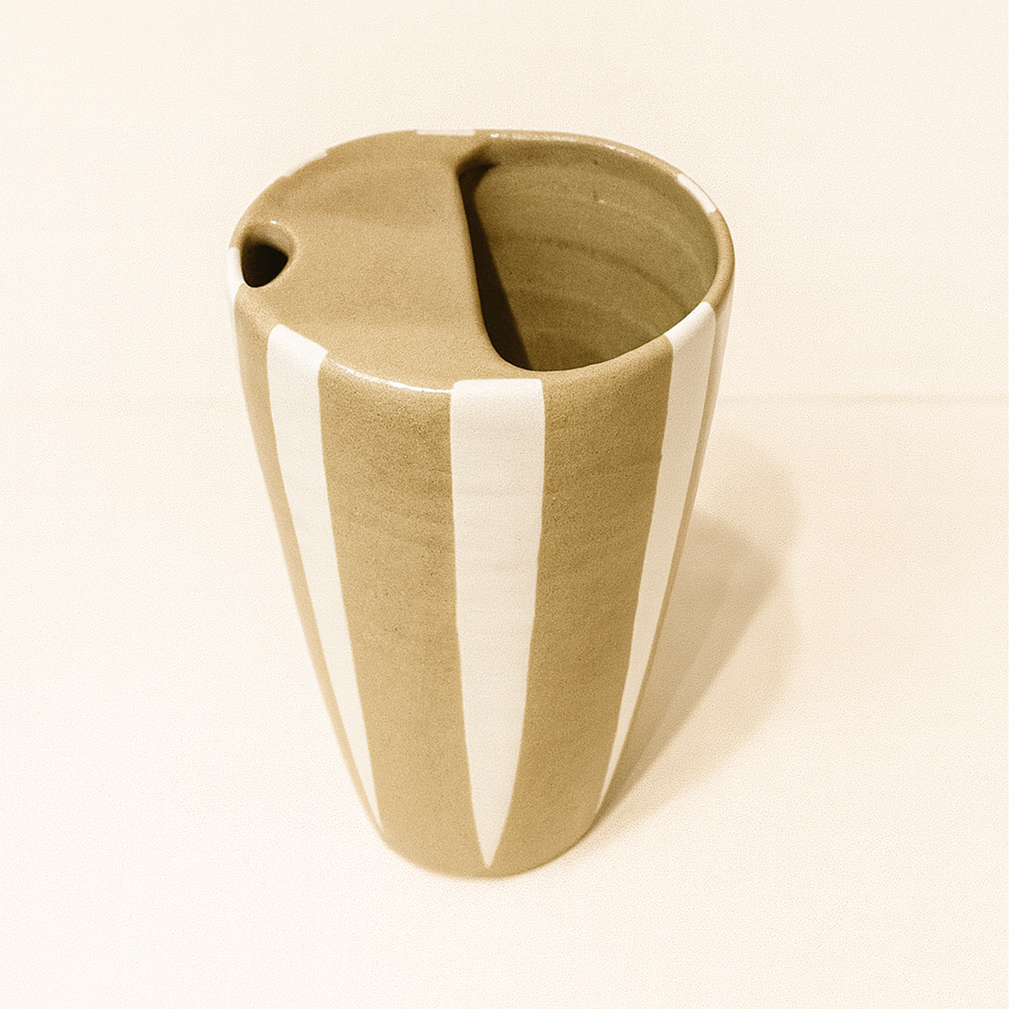 Striped travel mug